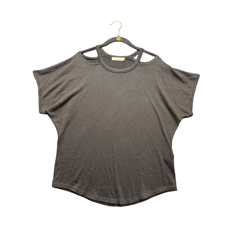 Rag & Bone JEAN T-Shirt Women Small Black Cold Shoulder Batwing